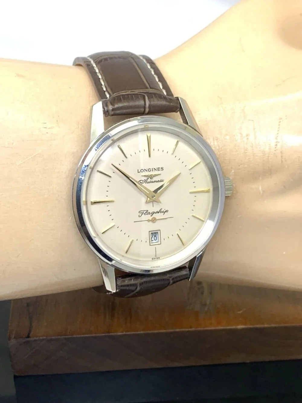 Longines Men's Watch L47954782 Flagship Heritage Swiss Automatic Leather 39mm